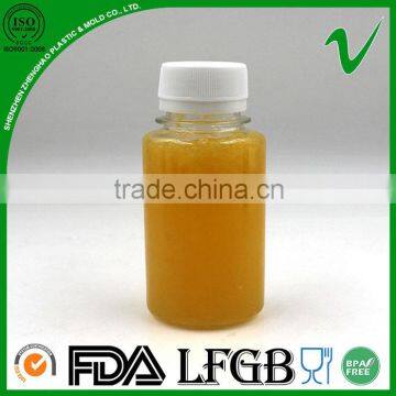 100ml round shape juice small clear plastic bottles with 28mm neck size