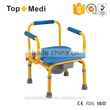 Plastic mobile toilet commode chair for Children