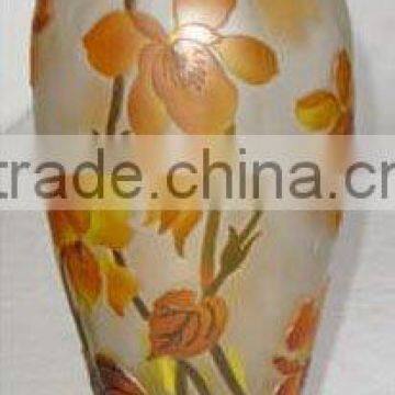 GLASS FLOWER GALLE VASE