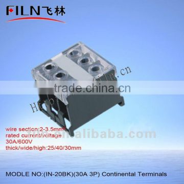 push wire continental terminal block IN-20BK 30A 3P