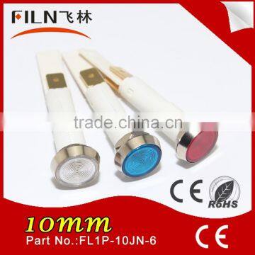 10mm High Brightness Oven Red Bidirectional Automotive 6 Volt Led Indicator Light 12v