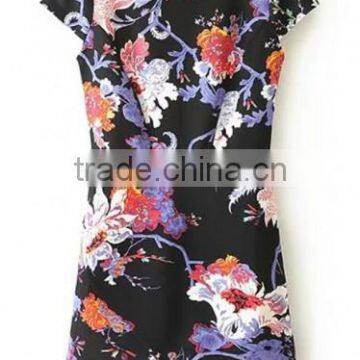 White Polka Dot V-neck Three Quarter Length Sleeve Dress photo-5