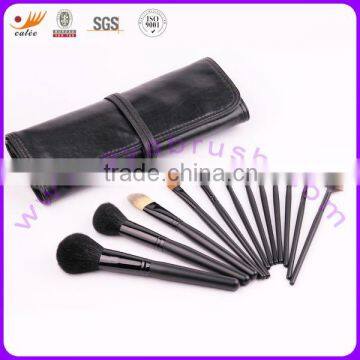 Cosmetic brush travel size in 12 pcs with black makeup bag