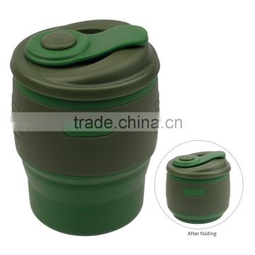 Silicone Coffee Cup,Collapsible Silicone Coffee Mugs,United Kingdom Black Tea Mug With Leak Proof Locked Lid