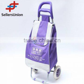 No.1 yiwu exporting commission agent wanted Purple Color Fodable Shopping Trolley for Sale