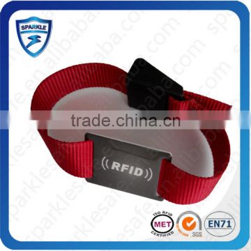 Fashionable Reusable rfid fabric Wristband on Alibaba