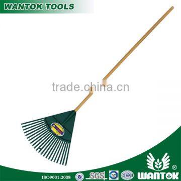 R121L Plastic Leaf Rake with Long wooden handle 14T 16T 20T 22T 27T 30T