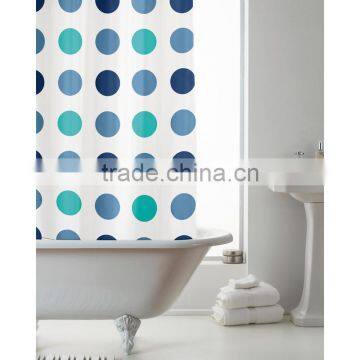 Blue Spots - Modern Bathroom Shower Curtain With Rings 180 x 180cm