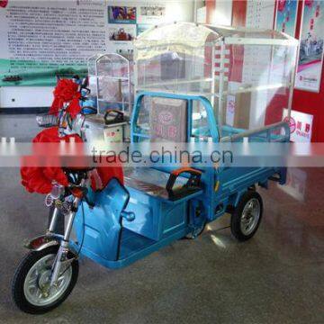 650W China cargo electric tricycle with cabin for adults