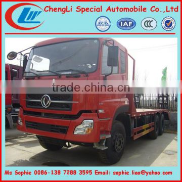 Dongfeng 10 wheels flatbed truck,bulldozer transportation truck,carry bulldozer truck