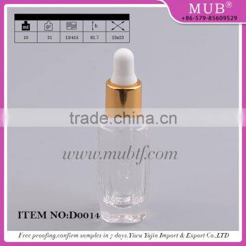 Wholesale unique shaped cosmetic glass dropper bottles for e-juice,10ml essential oil glass bottles