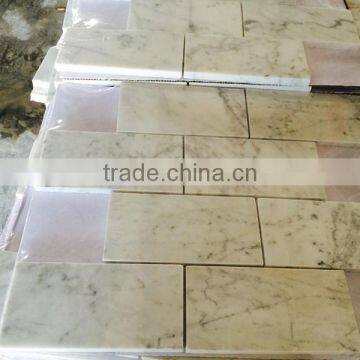 Strip White Marble Mosaic Tile photo-3