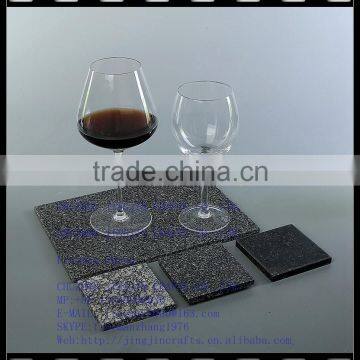 Elegant Classic Rough Edge Etched Black Slate Coaster/slate Coaster photo-2