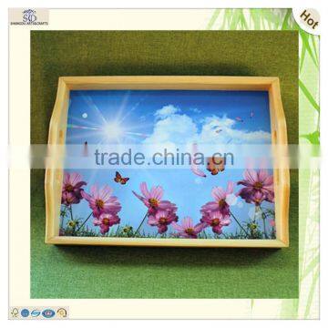 wholesale s/3 mini craft serving wooden trays pallet coaster