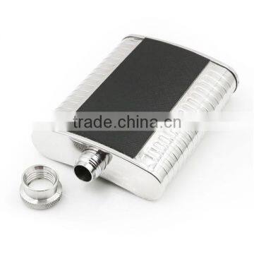 High Quality 4 to 7 oz Black Twill Leather Hip Flask Accept OEM photo-2