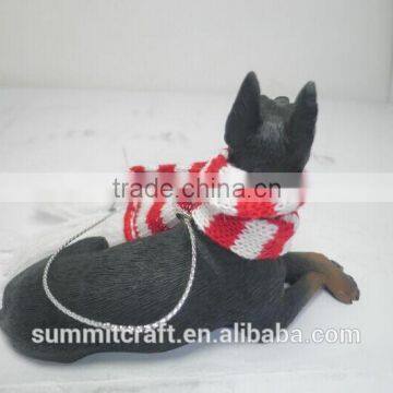 Mini Resin Doberman Dog Christmas Hanging Decoration photo-4