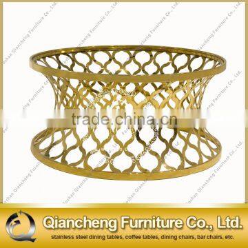 2017 Modern Simple Design Black Glass Golden Stainless Steel Frame Coffee Table photo-3