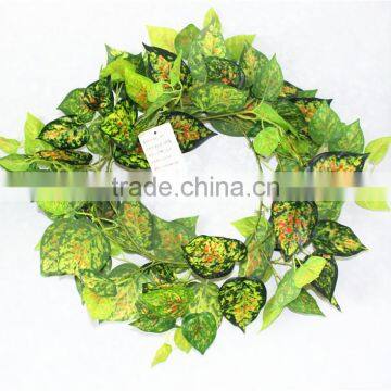 vertical garden wall hanging 240cm Long cheap make fake recycling plastic PE red dot everygreen vine artificial plant EMX10 3028