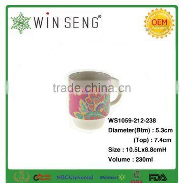 Colorful Ceramic Tea or Coffee Mug Cup With Ring photo-2