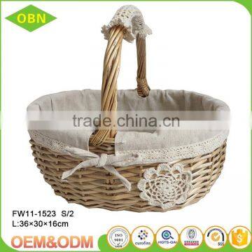 Wholesale Cheap Handmade Willow Woven Wicker Fruits Basket With Handle photo-3