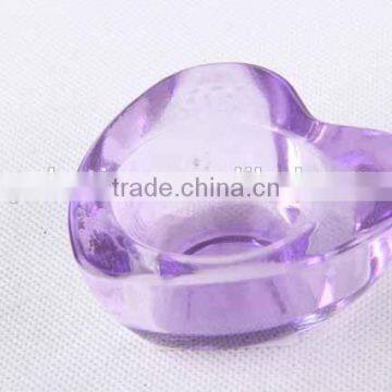 Colorful Heart-shaped Glass Candle Holder photo-2