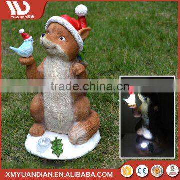 Online Shop China Art Work Fox Resin Craft Solar Garden Led Light