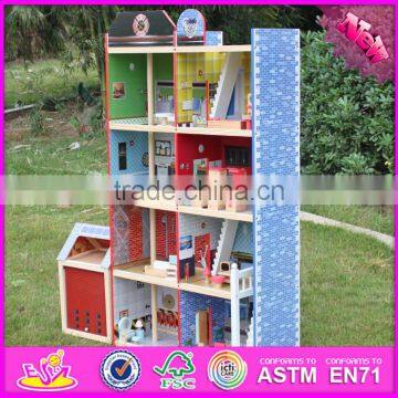 2016 Hot Sale Baby Wooden Model Doll House,pretend Toy Kids Wooden Model Doll House W06A138 photo-2