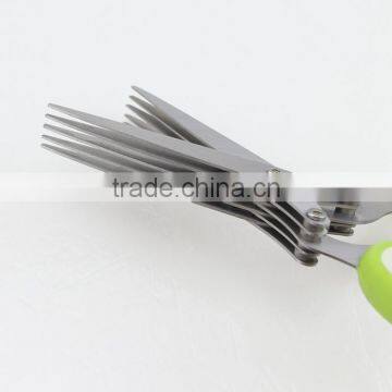 Five Stainless Steel Blades Multipurpose Kitchen Shear Culinary Herb Scissors photo-5