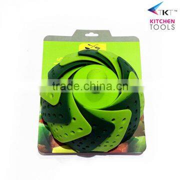 Hot Sale Plastic Adjustable Steamer PP+silicone Food Grade Vegetable Steamer photo-2