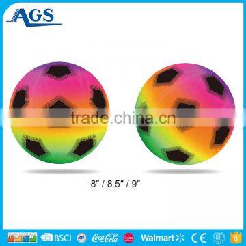 2017 New design rainbow color kid pvc toy ball