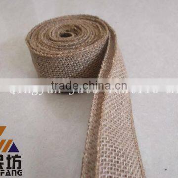 natural wired edge burlap craft ribbon 2.5''*5Y for decoration