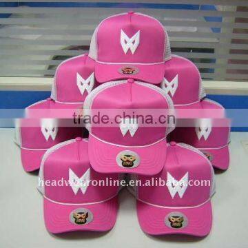 fashion style flat bill trucker mesh cap