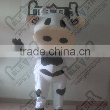 Customizable adult size black and white spots cow cartoon mascot costume