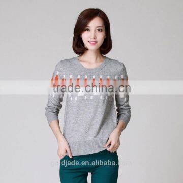 New sweater design cheap knitted girls pullover sweater ladies winter long sweater