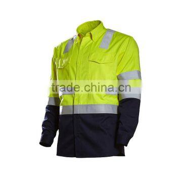 OEM Custom Short Sleeves 100% Cotton Safety Uniform Hi Vis Reflective Work Shirts photo-5