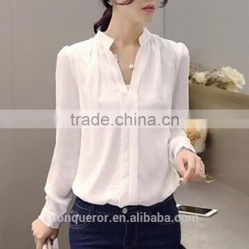 Made to Measure Snow White Cotton Loose Shirt for Elegant Lady photo-3