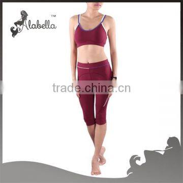 Sports bra and leggings Hot sexy yoga clothing with nylon fabric gym wear for women