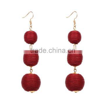 Handmade Bohemian Jewelry Three Balls Dangle Earrings photo-3