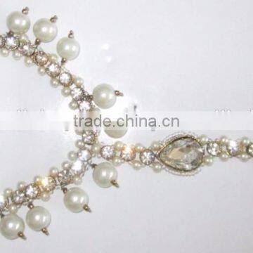 PEARL CRYSTAL Beads Payal ANKLETS Pair Feet Barefoot Sandal Toe Ring photo-3