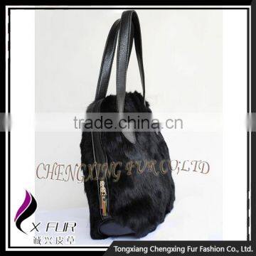 CX-H-16 Wholesale Good Quality Fashion Handbag Rabbit Fur Ladies Bag In China photo-6