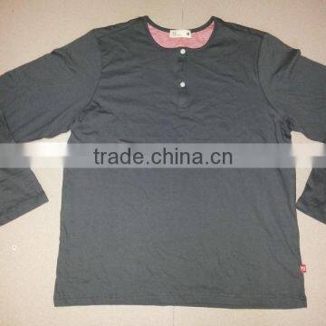 Mens Long Sleeve T-Shirt with button