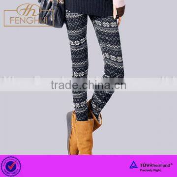 Snowflake pattern thickening add wool warm leggings