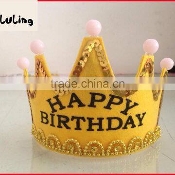 new fashion happy birthday hair accessory crown hair styling tools hair ornaments with light