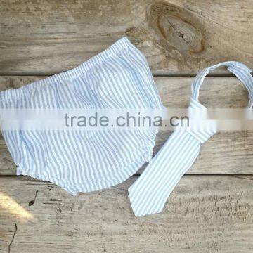 Red Seersucker Bloomer With Headband 2 Pieces Set for New Born Baby photo-3