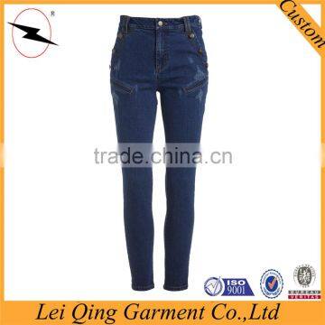 Ladies Cotton Denim Pencil Pants, Small-leg-opening Jeans photo-2