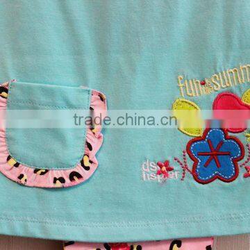 Lovely Style Baby Summer Pajama Short Sleeve Knitted Baby Girls Summer Pajama Set TP-7715 photo-2