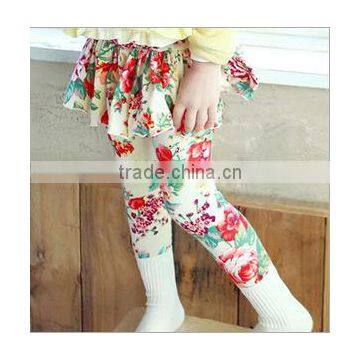 Flower Printed Leggings for Girls Sweet Style Leggings for Kids photo-4