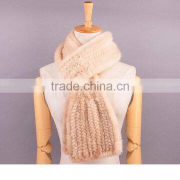 Wholesale Real Mink Scarf With Pocket Shawls And Scarves Long Fur Scarf photo-2