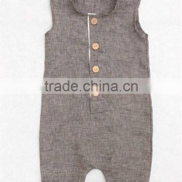 Button-up Linen Baby Boy Romper Summer Toddler Clothing Trendy Baby Clothes Modern Designs photo-2