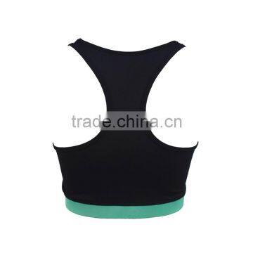 Wholesale Ladies Sports Bra Green And Black Yoga Padded Bra photo-3